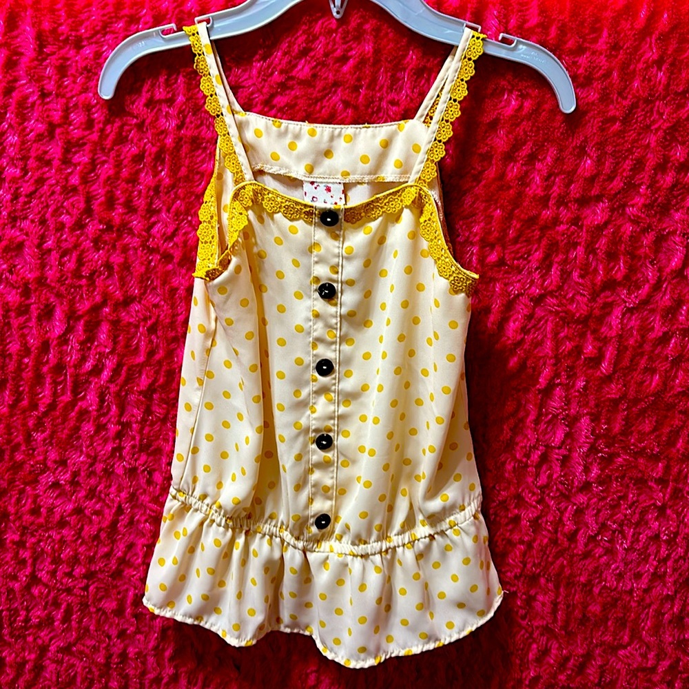 Belle Du Jour flowy tank mustard and cream
